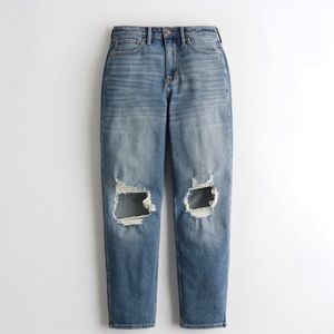 Hollister high rise mom jeans.